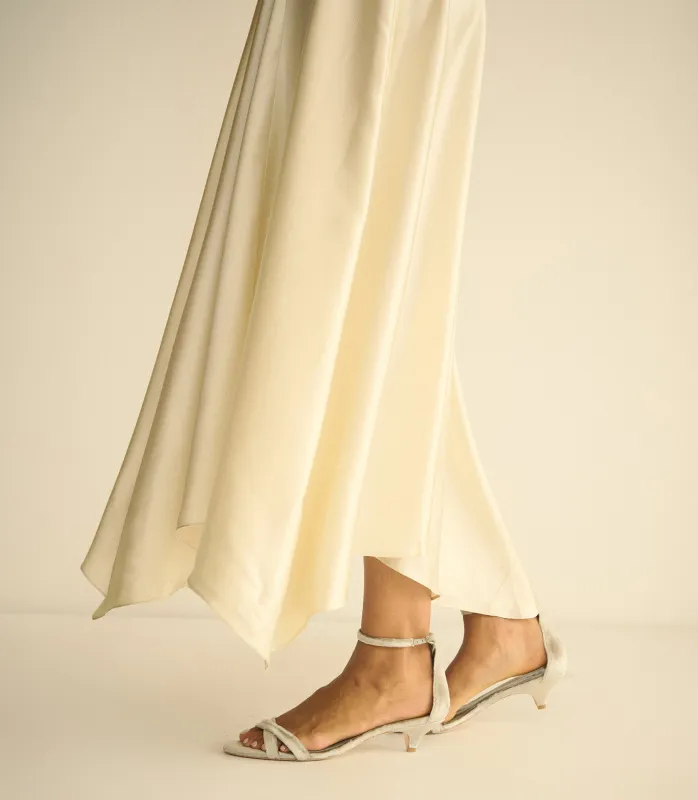 GIULIA HEEL -- DOVE PANNE VELVET made by Doen