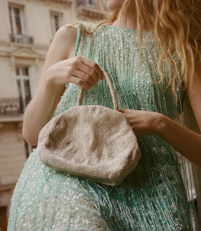 JOYA BAG -- SILVER CRYSTAL BEADS made by Doen
