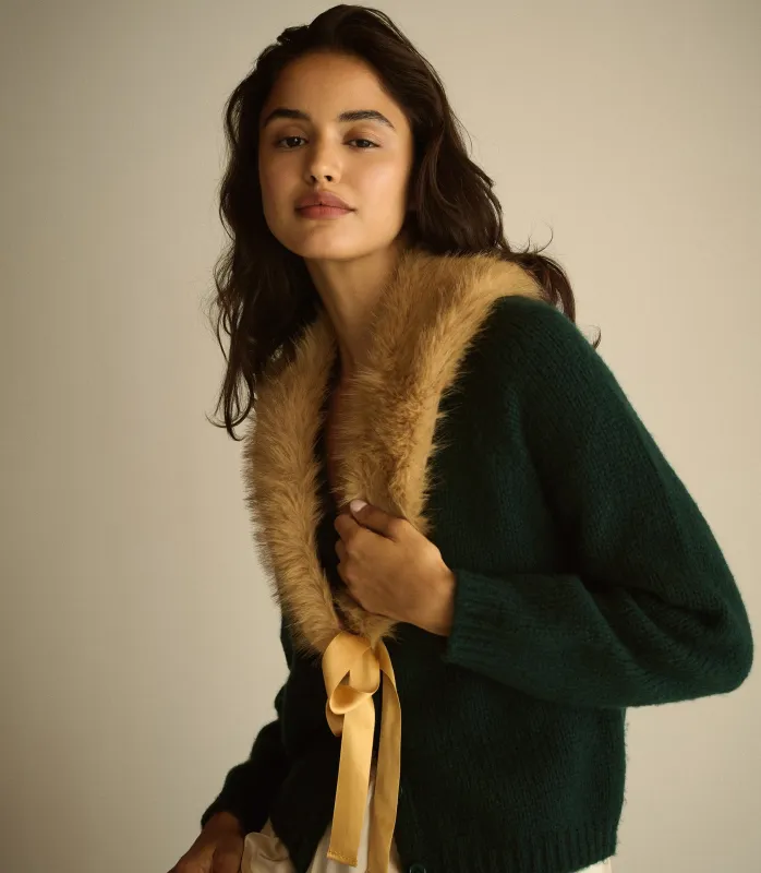 ELOUANE COLLAR -- HONEY BROWN FAUX FUR made by Doen
