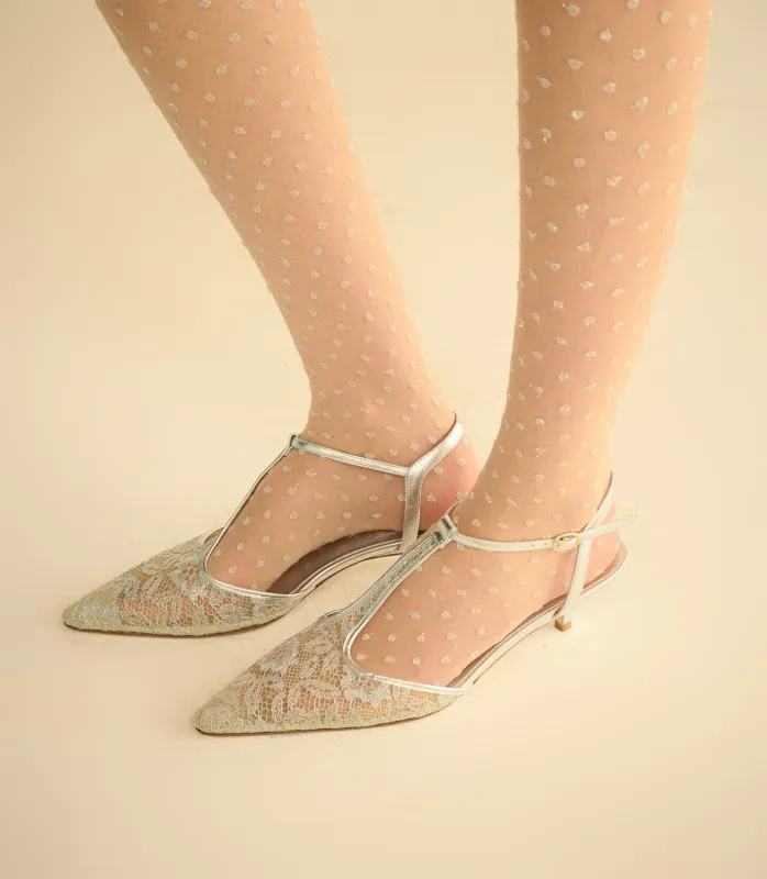 PHORA HEEL -- SILVER LACE made by Doen