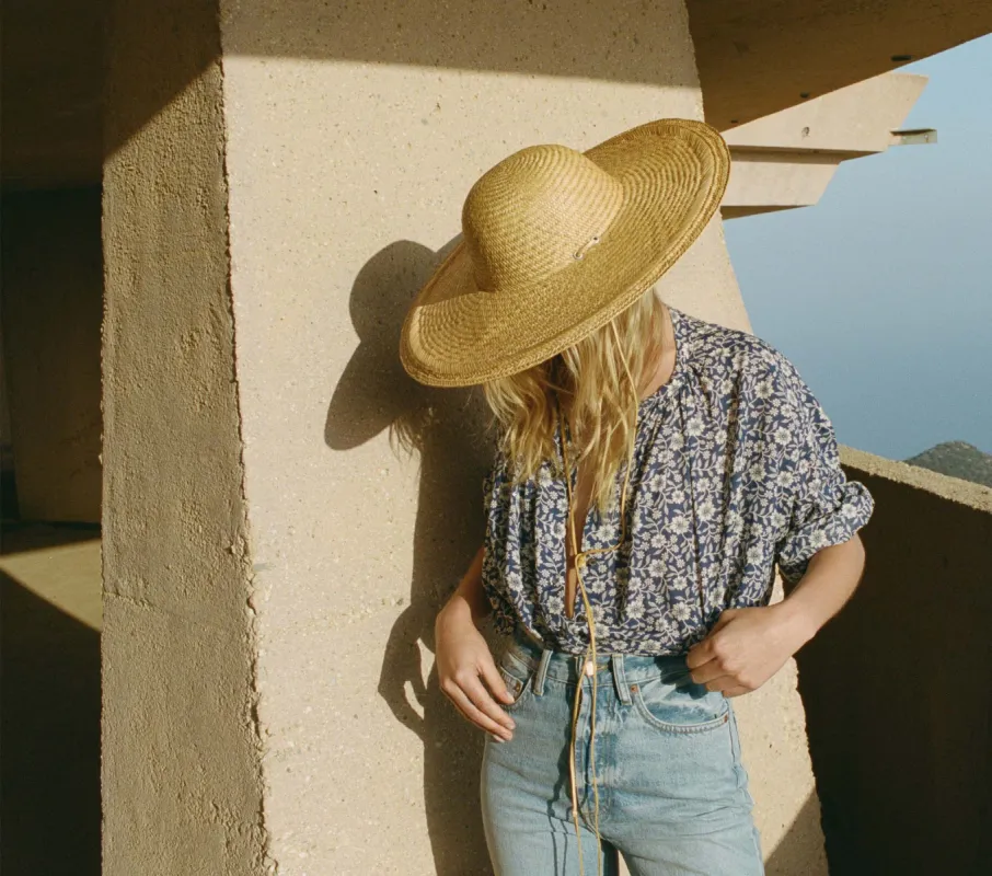 HMD -- THE JANE BLOUSE -- BLUE JESSAMINE CALICO sold by Doen