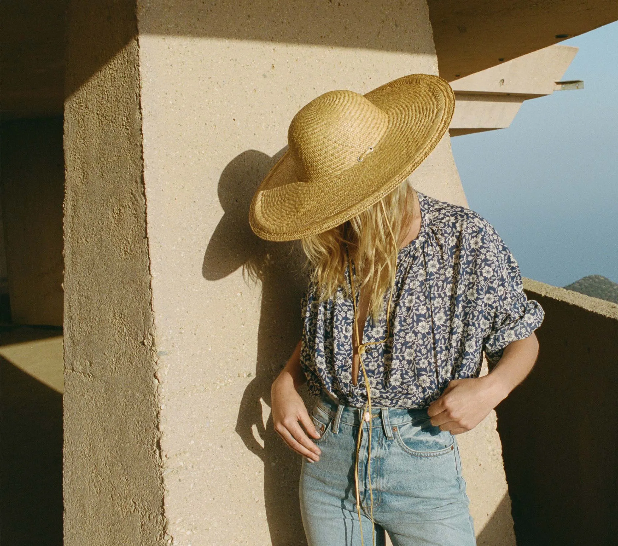 HMD -- THE JANE BLOUSE -- BLUE JESSAMINE CALICO sold by Doen