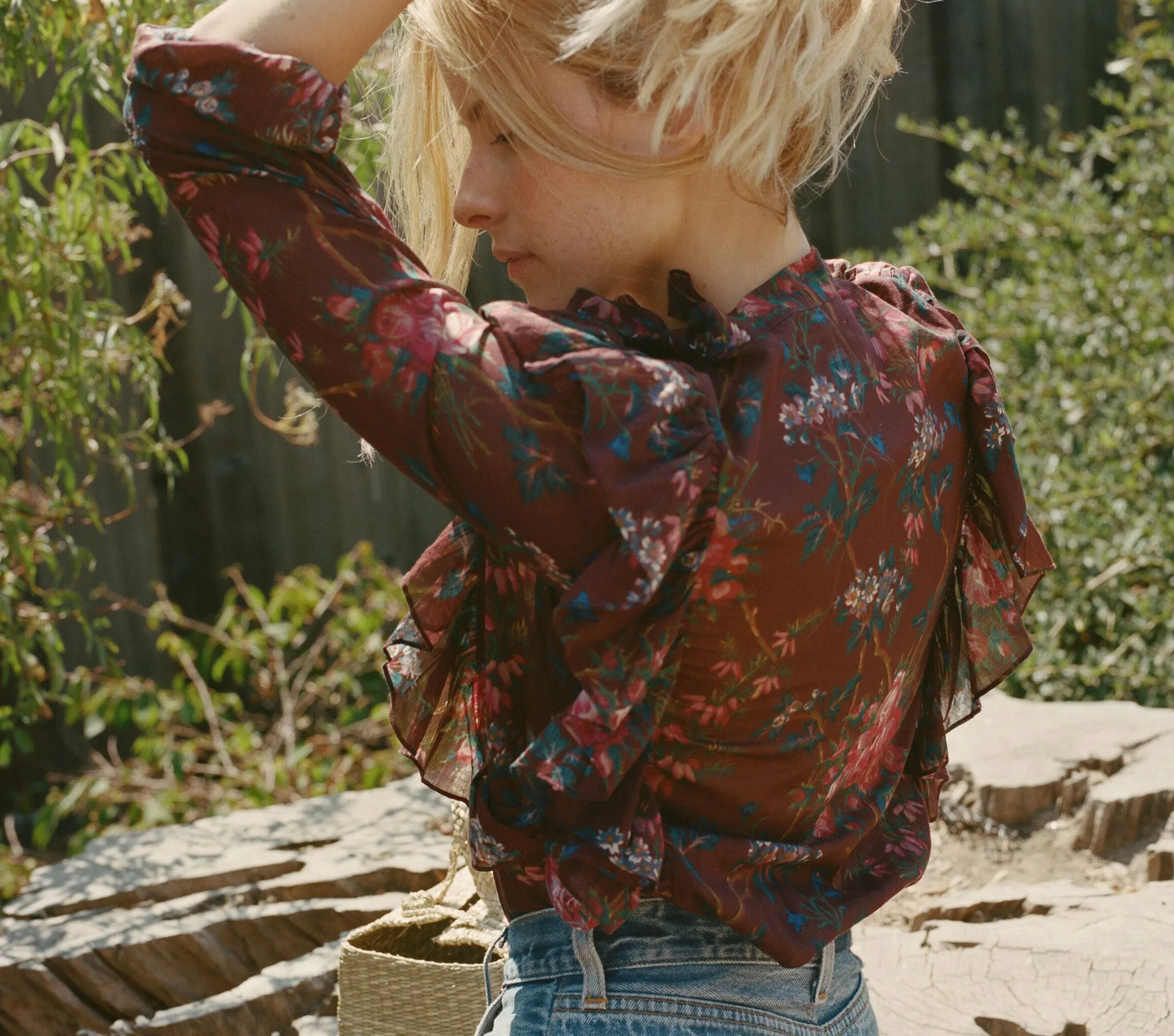 HMD -- GERANIUM TOP -- BORDEAUX WINTER FLORAL sold by Doen product image thumbnail 3