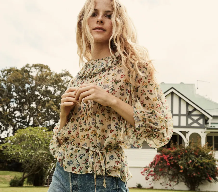 HMD -- CADENCE TOP -- BOUQUET FLORAL sold by Doen