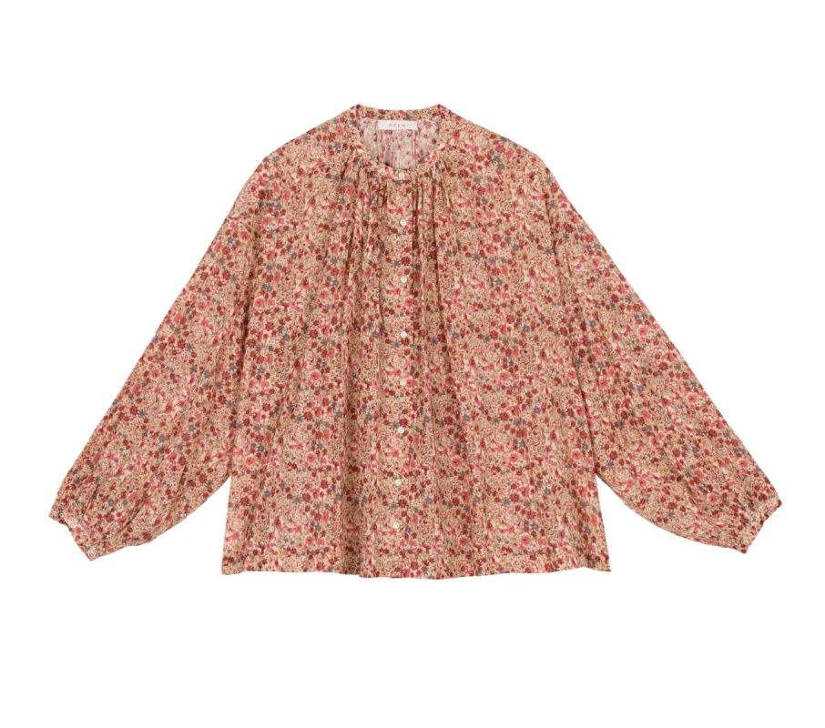 HMD -- THE JANE BLOUSE -- PINK VALLEY FLORAL sold by Doen