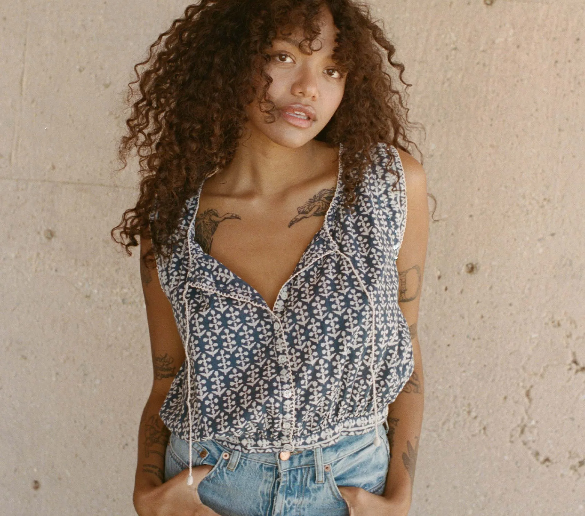 HMD -- ROWE TOP -- SOLEDAD BLOOM sold by Doen product image thumbnail 2