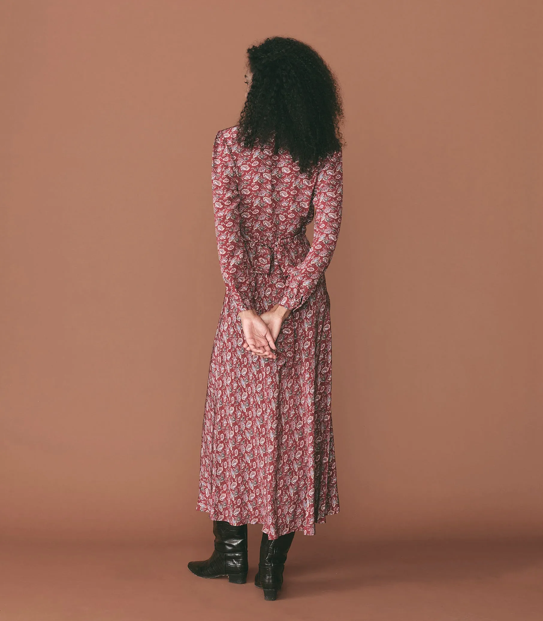 CHANSON DRESS -- GARNET ARBOR ROSE FLORAL sold by Doen product image thumbnail 3