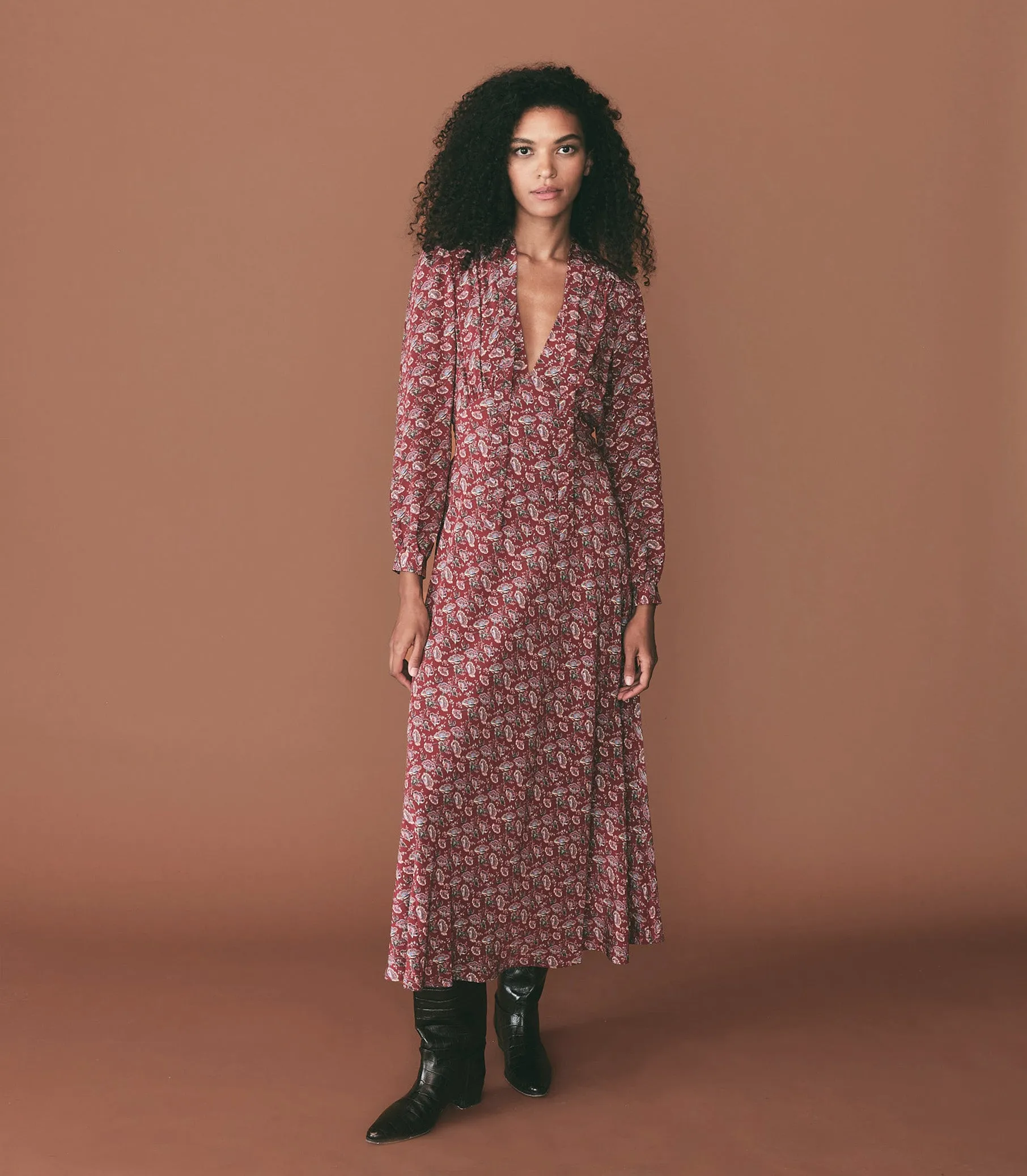 CHANSON DRESS -- GARNET ARBOR ROSE FLORAL sold by Doen product image thumbnail 2