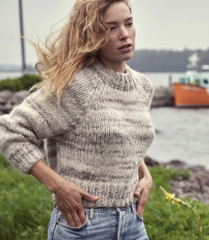 HAMPSHIRE SWEATER -- BIRCH BARK SPACE DYE sold by Doen