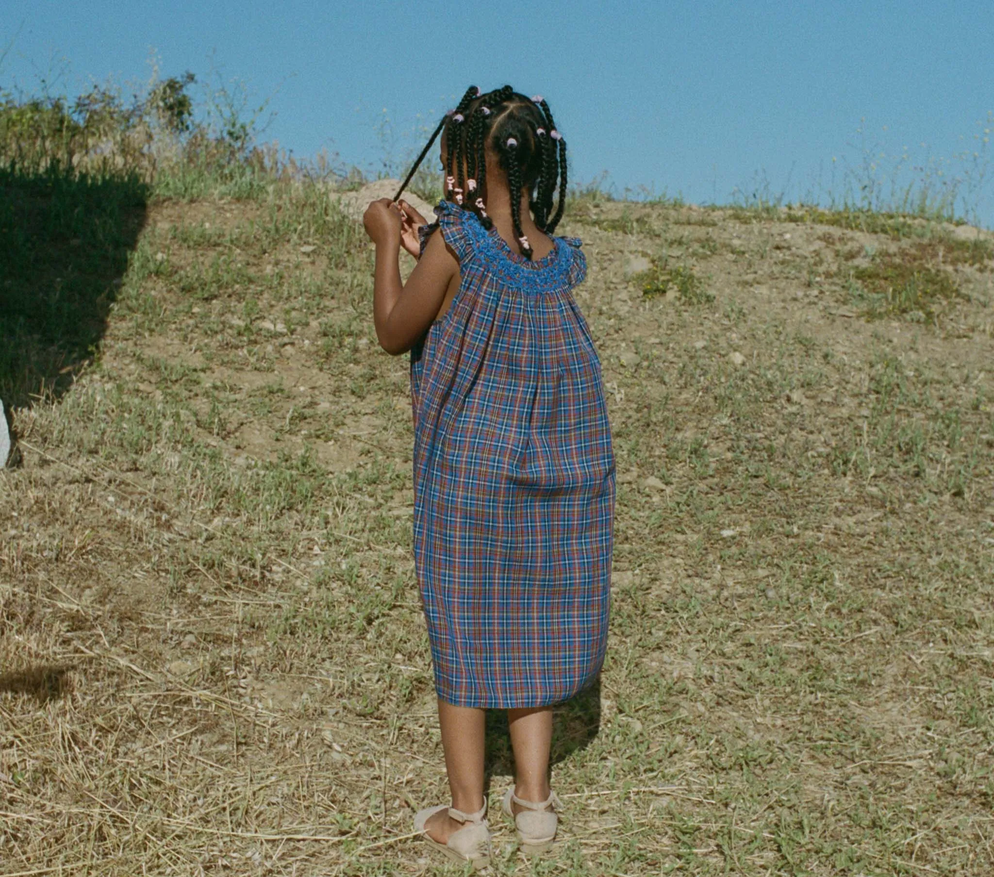 ARLO DRESS -- AZURE FRENCH PLAID sold by Doen product image thumbnail 3