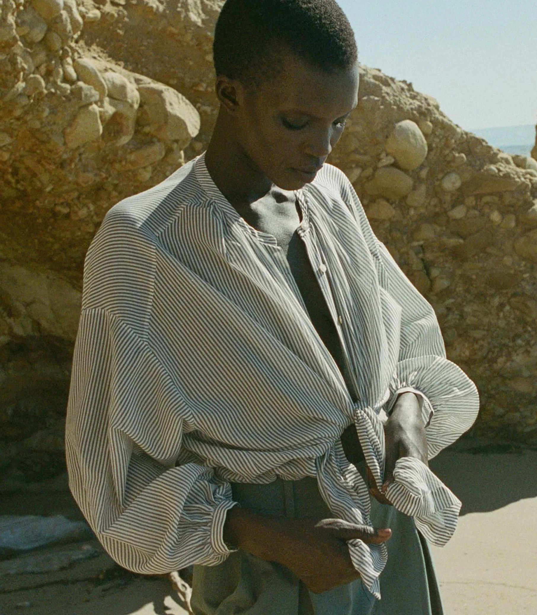 THE JANE BLOUSE -- BRIGHTON STRIPE sold by Doen