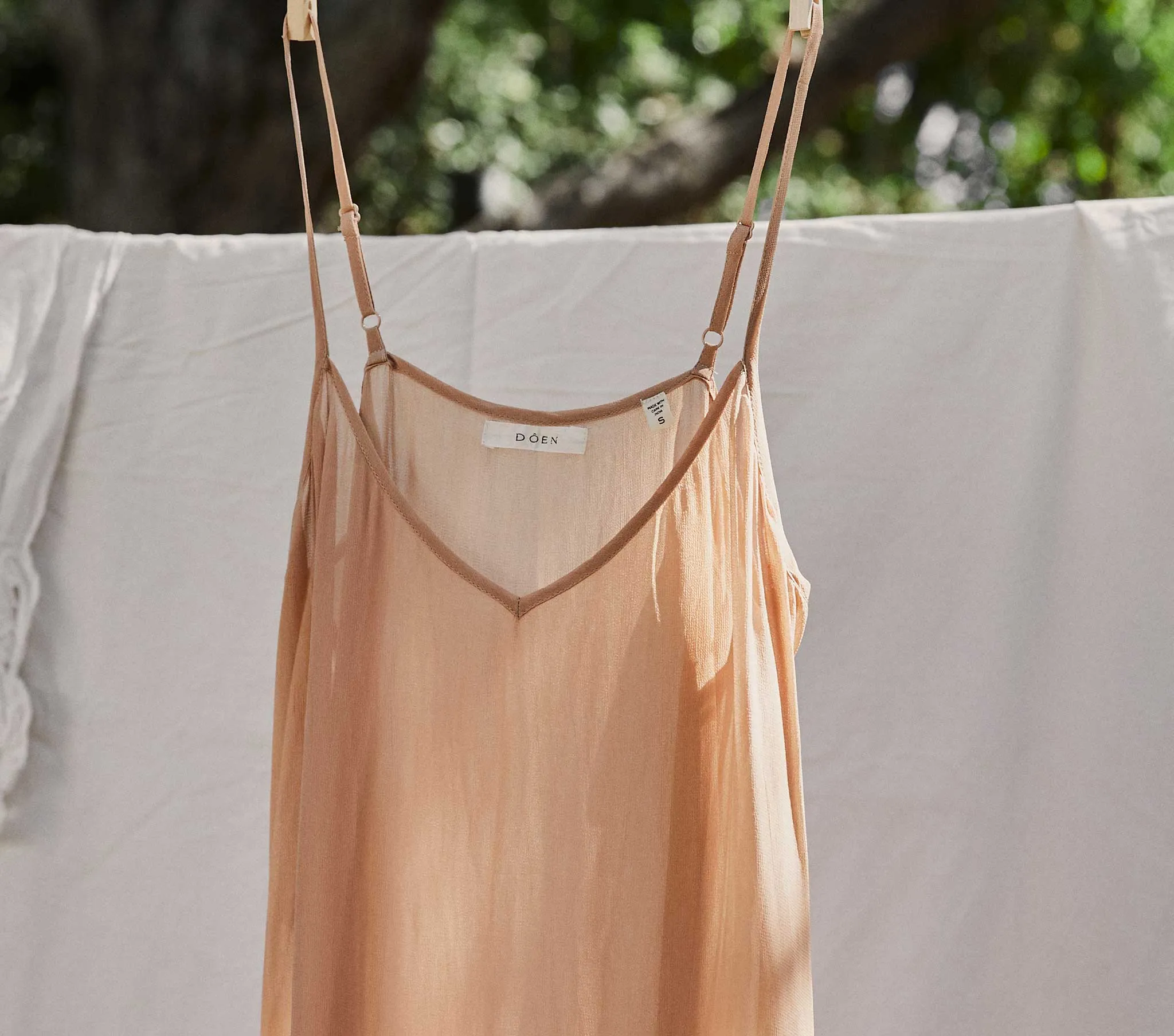 SHORT DEEP V-NECK SLIP -- SAND DOLLAR sold by Doen product image thumbnail 2