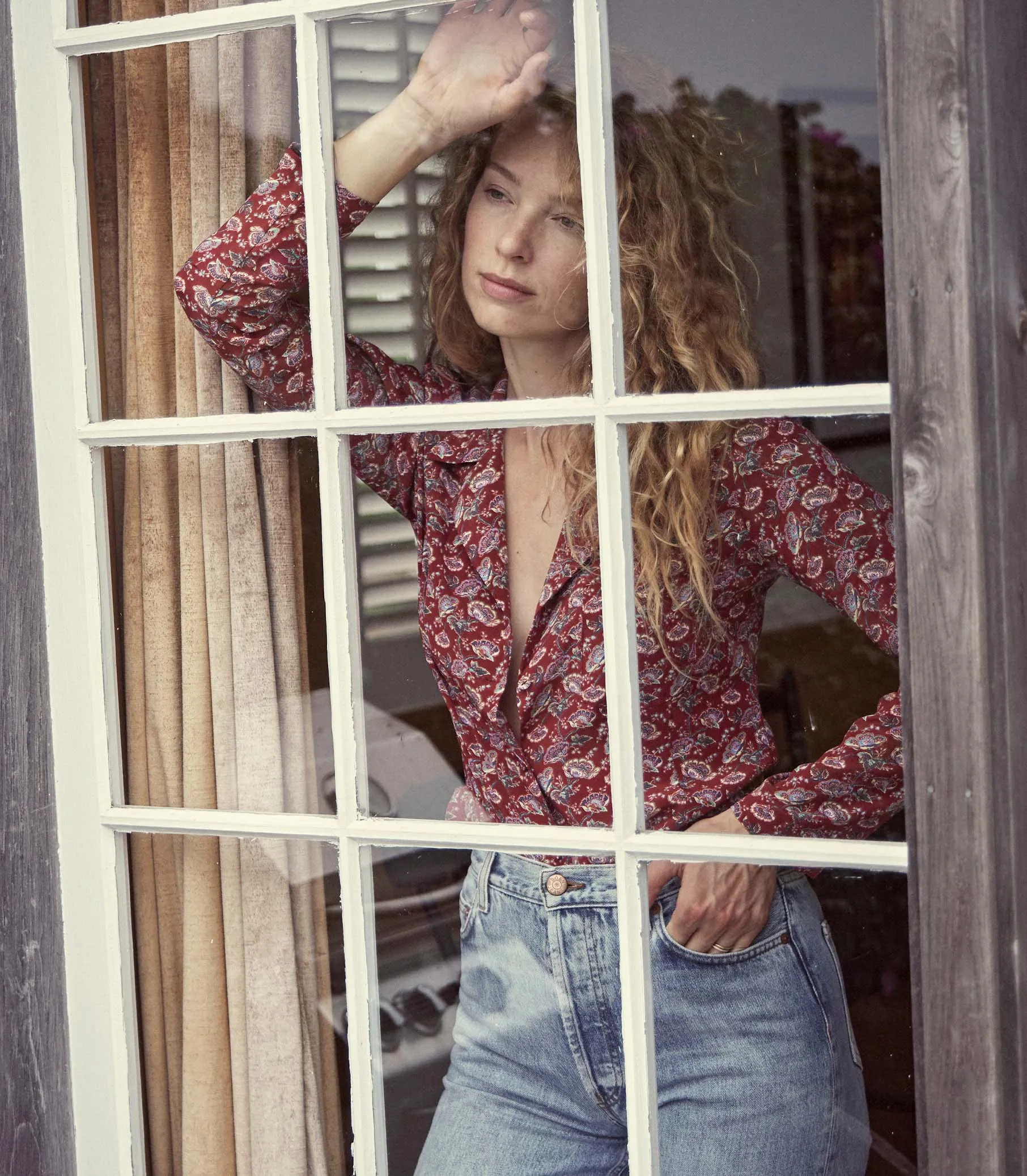 ABENA TOP -- GARNET ARBOR ROSE FLORAL sold by Doen product image thumbnail 3