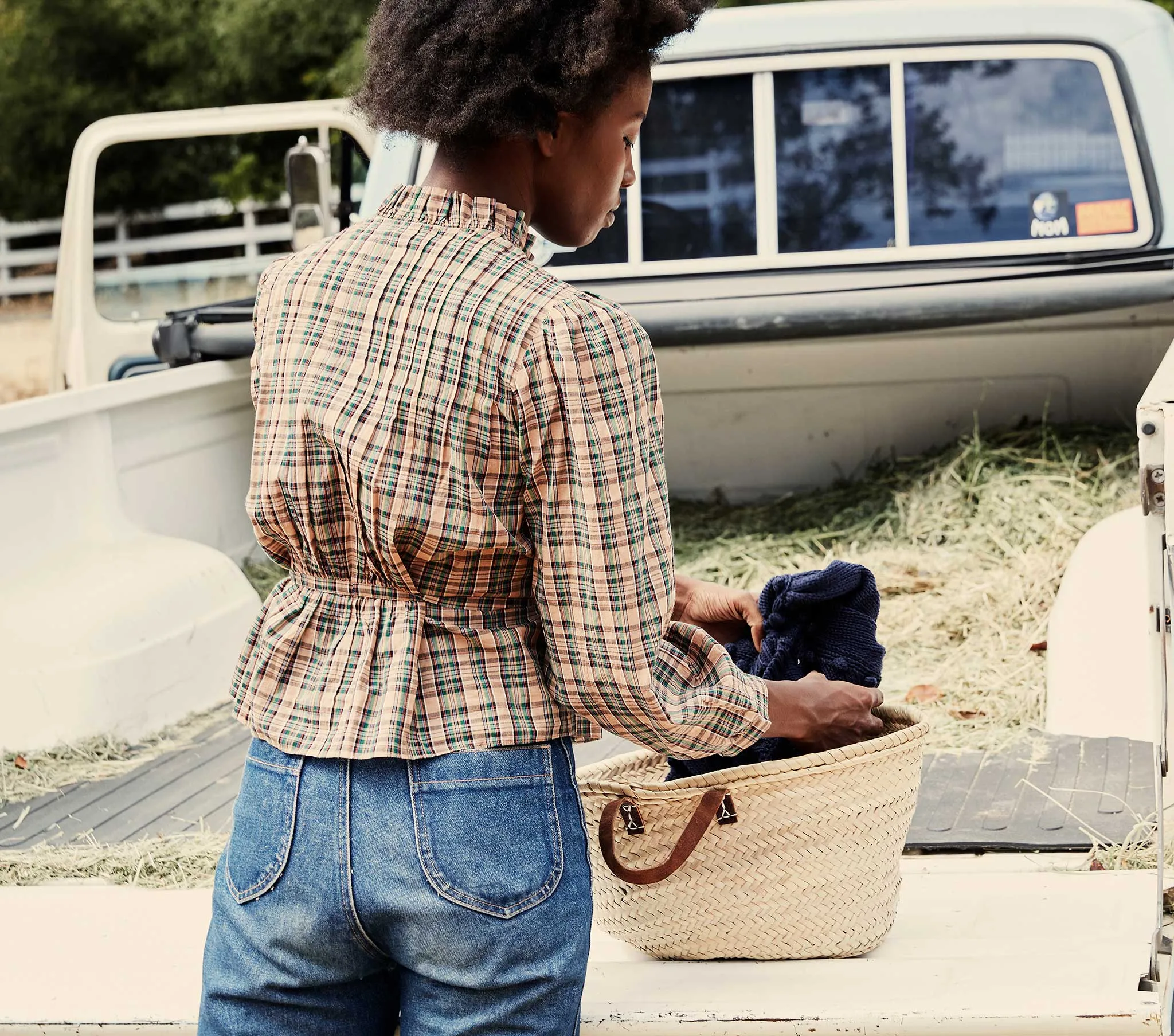 HMD -- PALMERA TOP -- BLUSH PROMENADE PLAID sold by Doen product image thumbnail 5