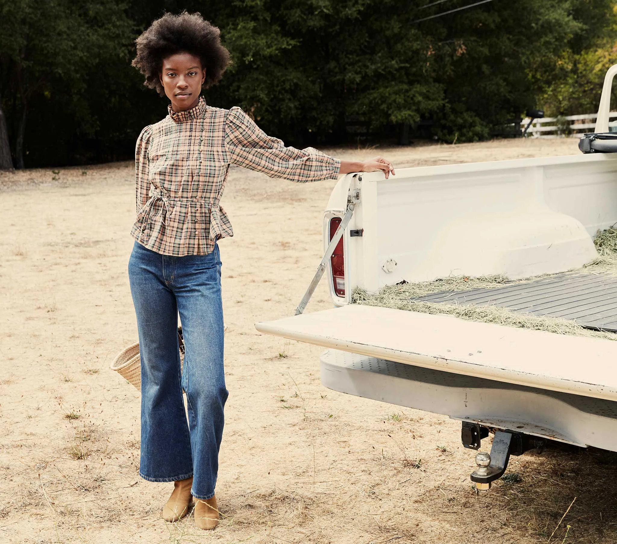 HMD -- PALMERA TOP -- BLUSH PROMENADE PLAID sold by Doen product image thumbnail 3