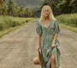 HMD -- ASHEVILLE DRESS -- GREEN COTTAGE DAISY FLORAL sold by Doen