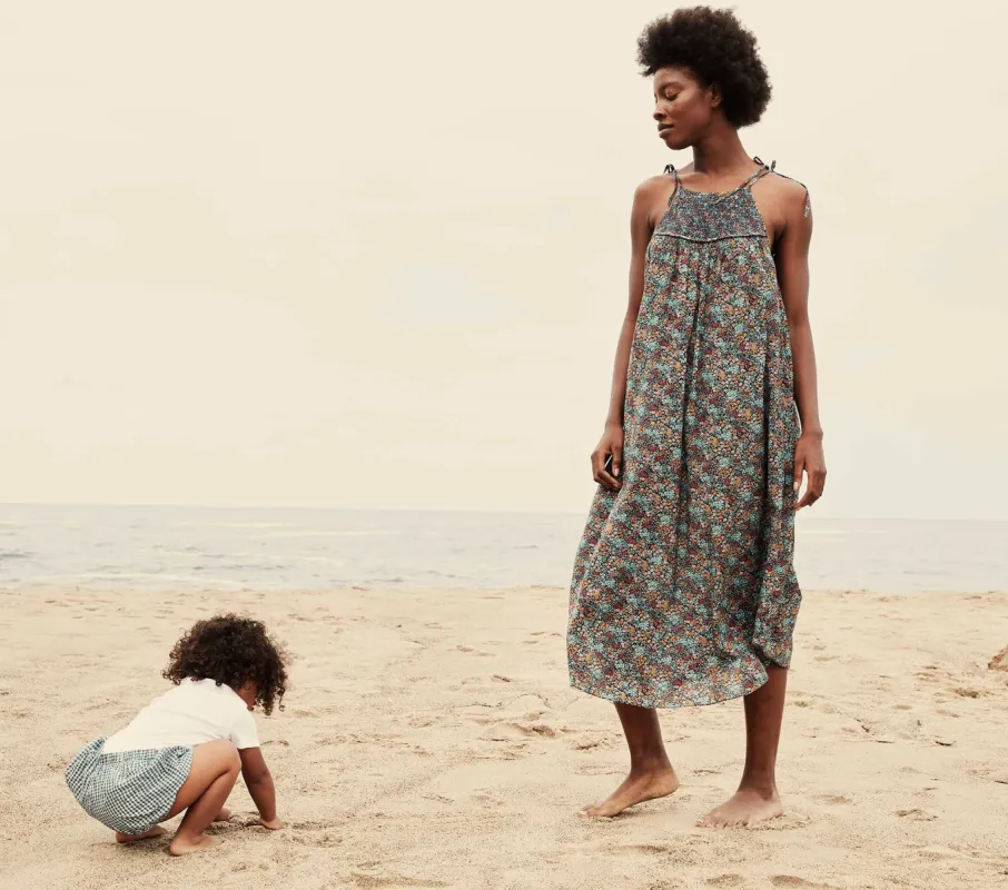 HMD -- THOREAU DRESS -- NAVY LADY BIRD FLORAL sold by Doen