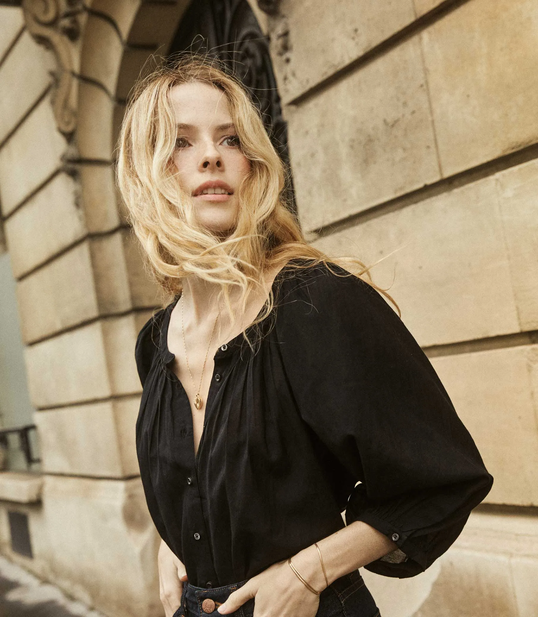 JIANA TOP -- BLACK sold by Doen