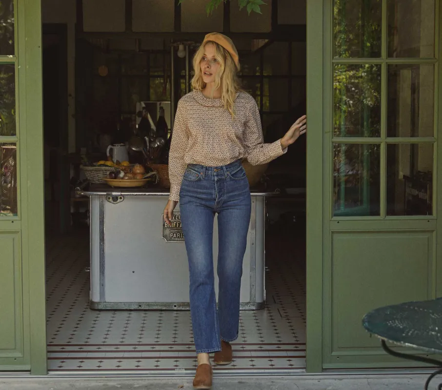 HMD -- PLUM TOP -- CREAM WINTER DITSY sold by Doen