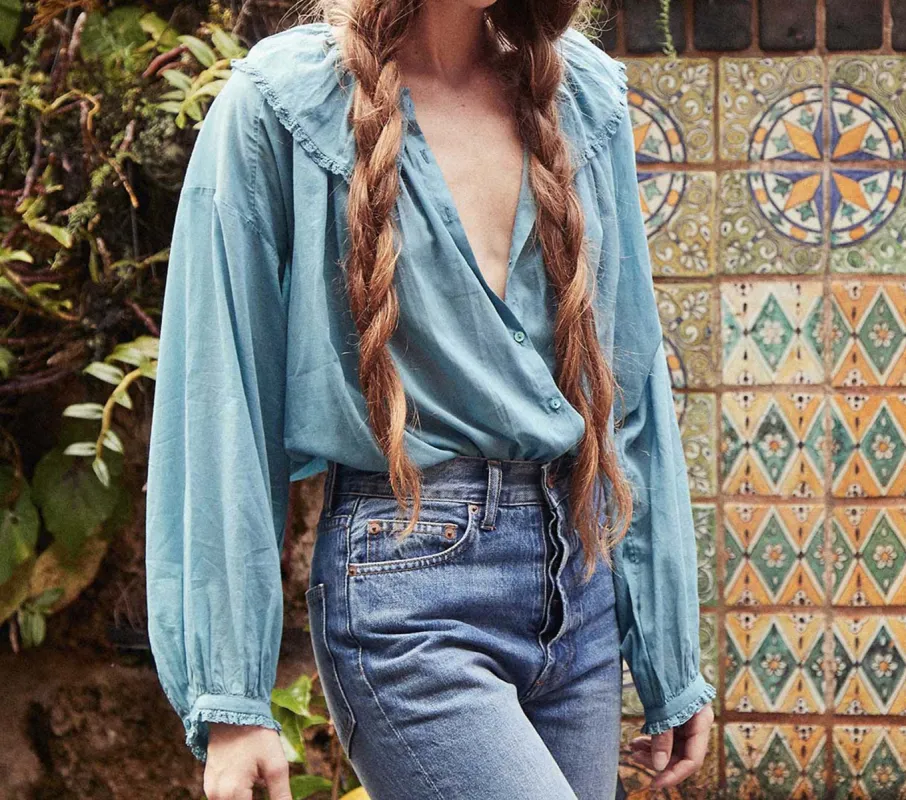 HMD -- JANA TOP -- RIVIERA BLUE sold by Doen