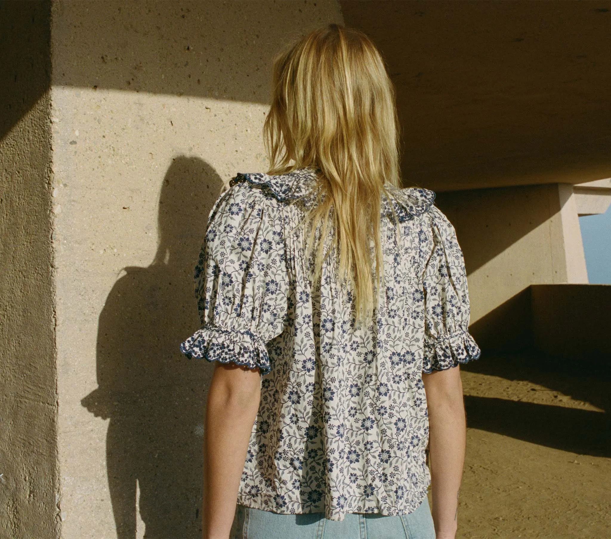 HMD -- QUINCY TOP -- CREAM JESSAMINE CALICO sold by Doen product image thumbnail 3