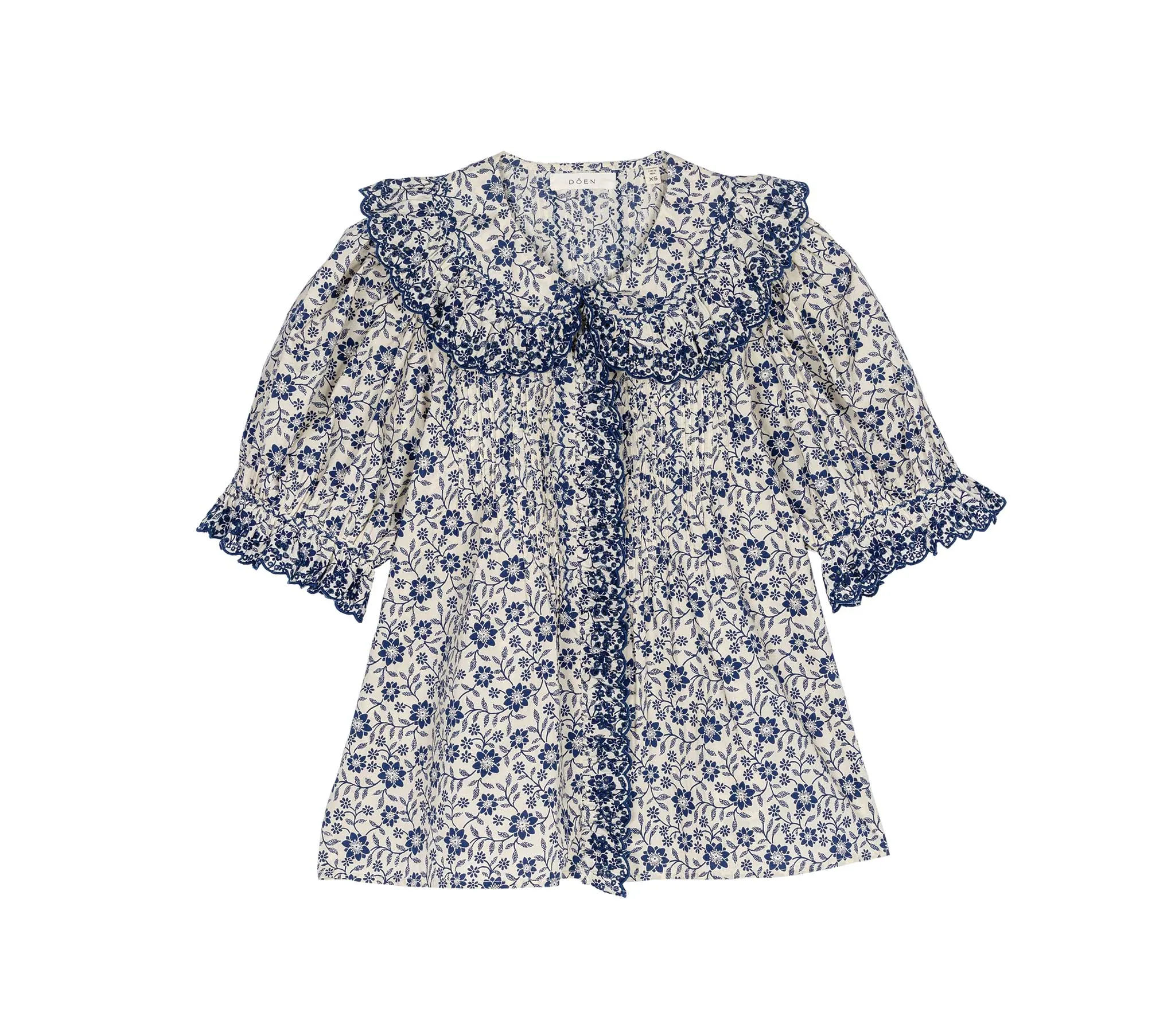 HMD -- QUINCY TOP -- CREAM JESSAMINE CALICO sold by Doen product image thumbnail 4