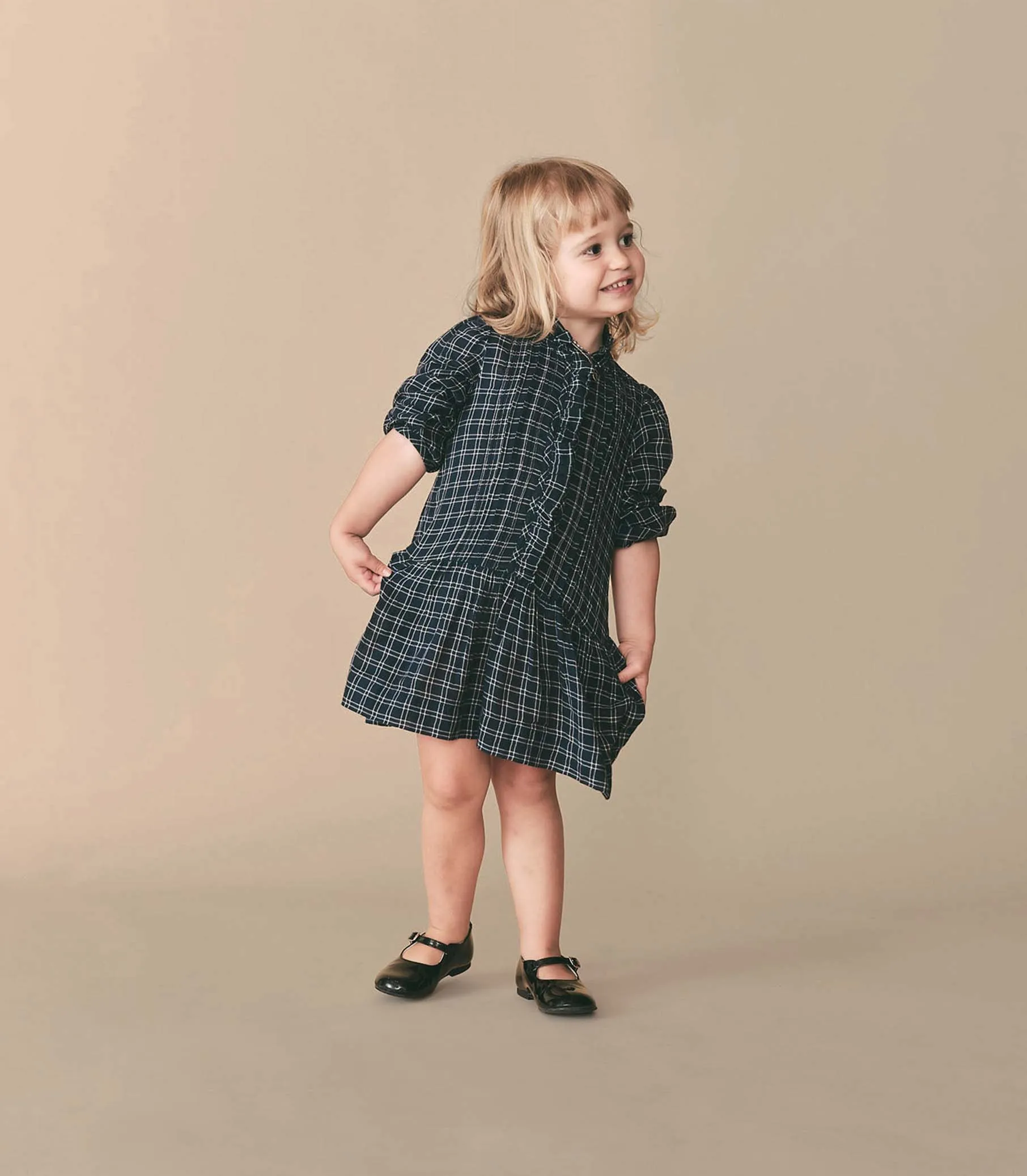 FINLEY DRESS -- BLEU COTTAGE PLAID sold by Doen
