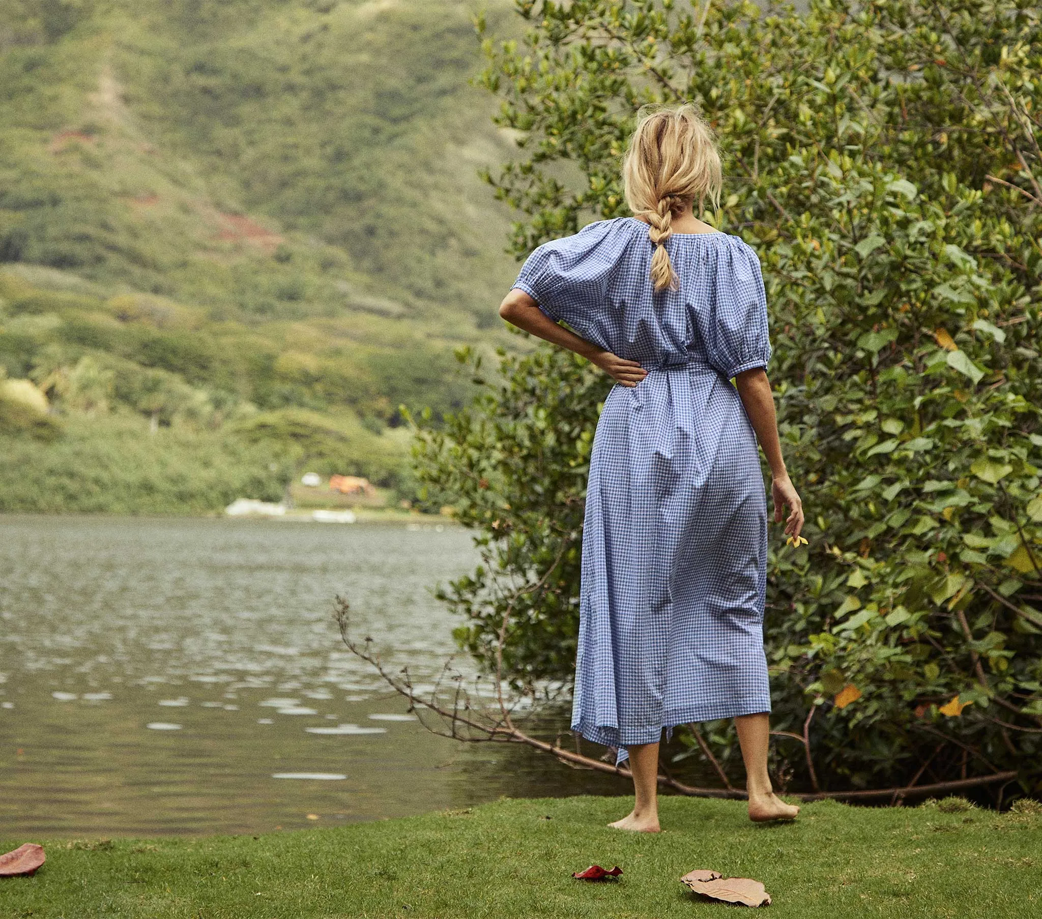 HMD -- JUNO DRESS -- SKY SOMERSET PLAID sold by Doen product image thumbnail 5