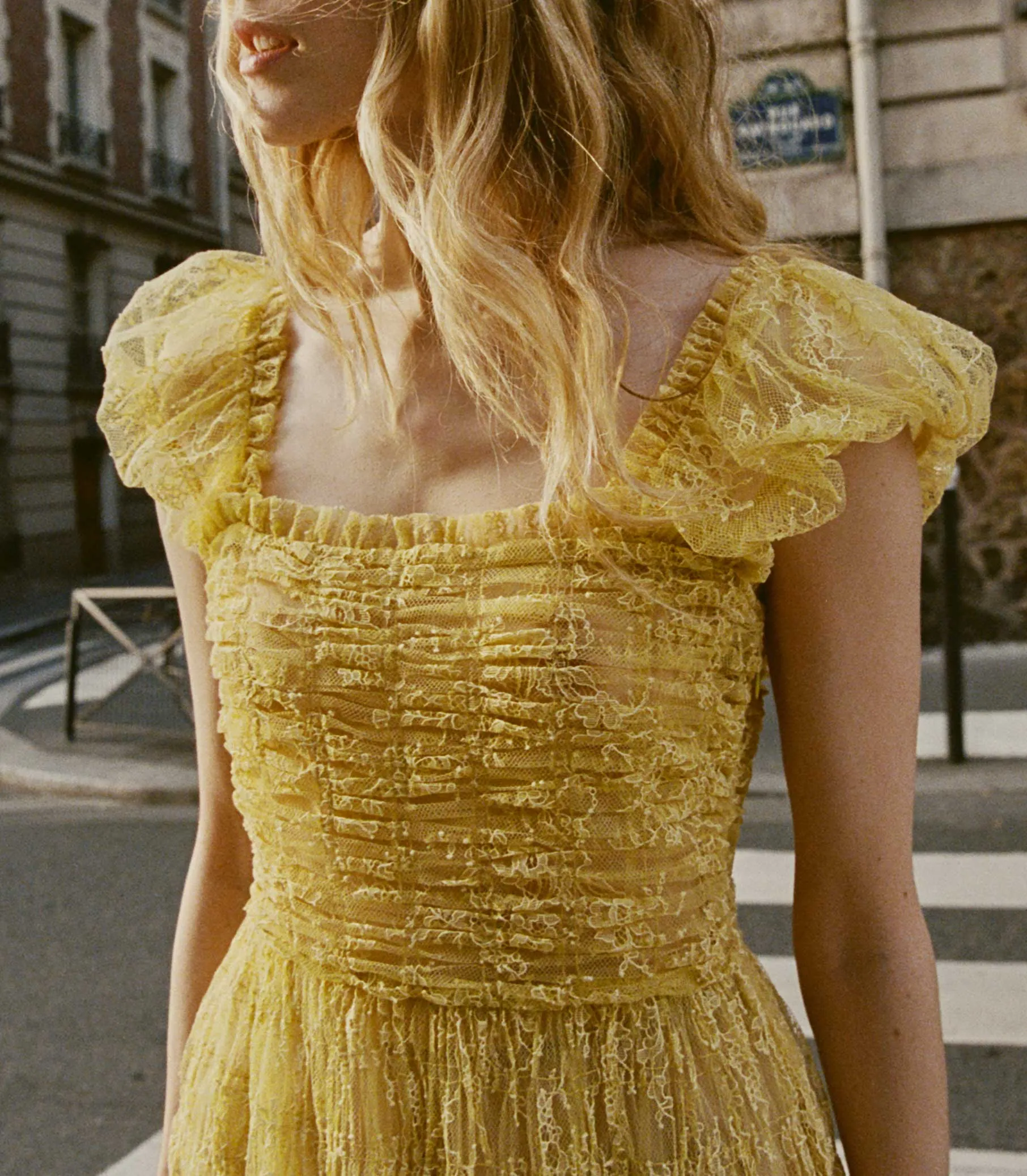 PAMELINA DRESS -- DAFFODIL YELLOW LACE sold by Doen product image thumbnail 2