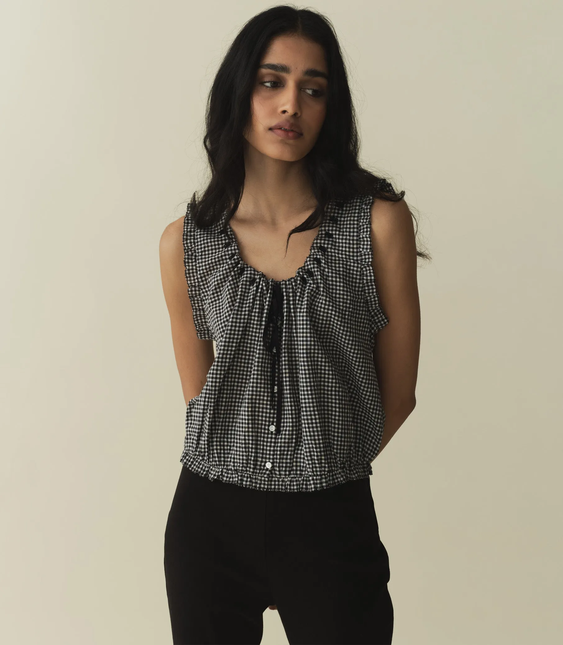 TRAVELER TOP -- LA MADDALENA GINGHAM sold by Doen