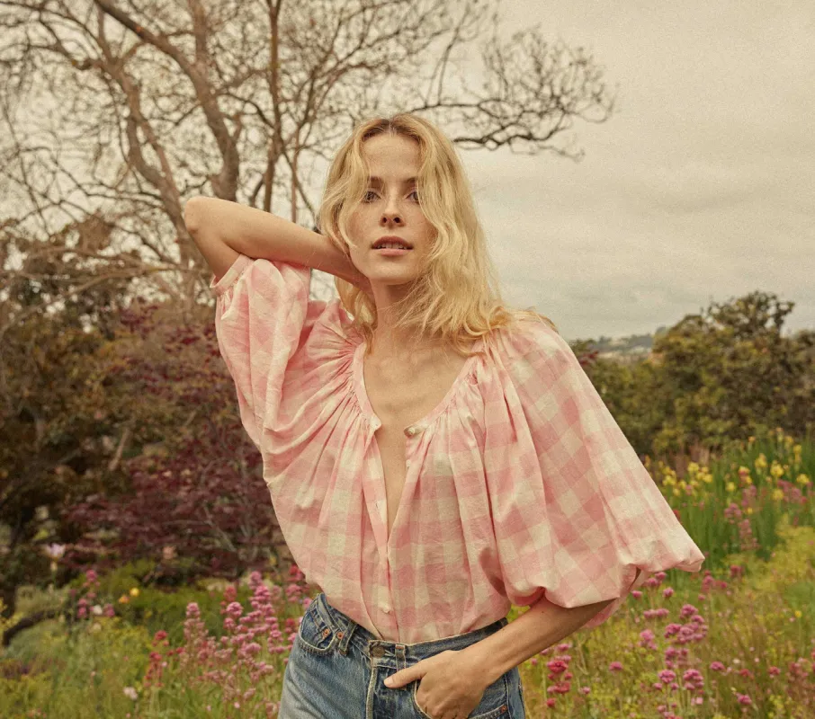 HMD -- JEANNE TOP -- ROSETTE GINGHAM sold by Doen