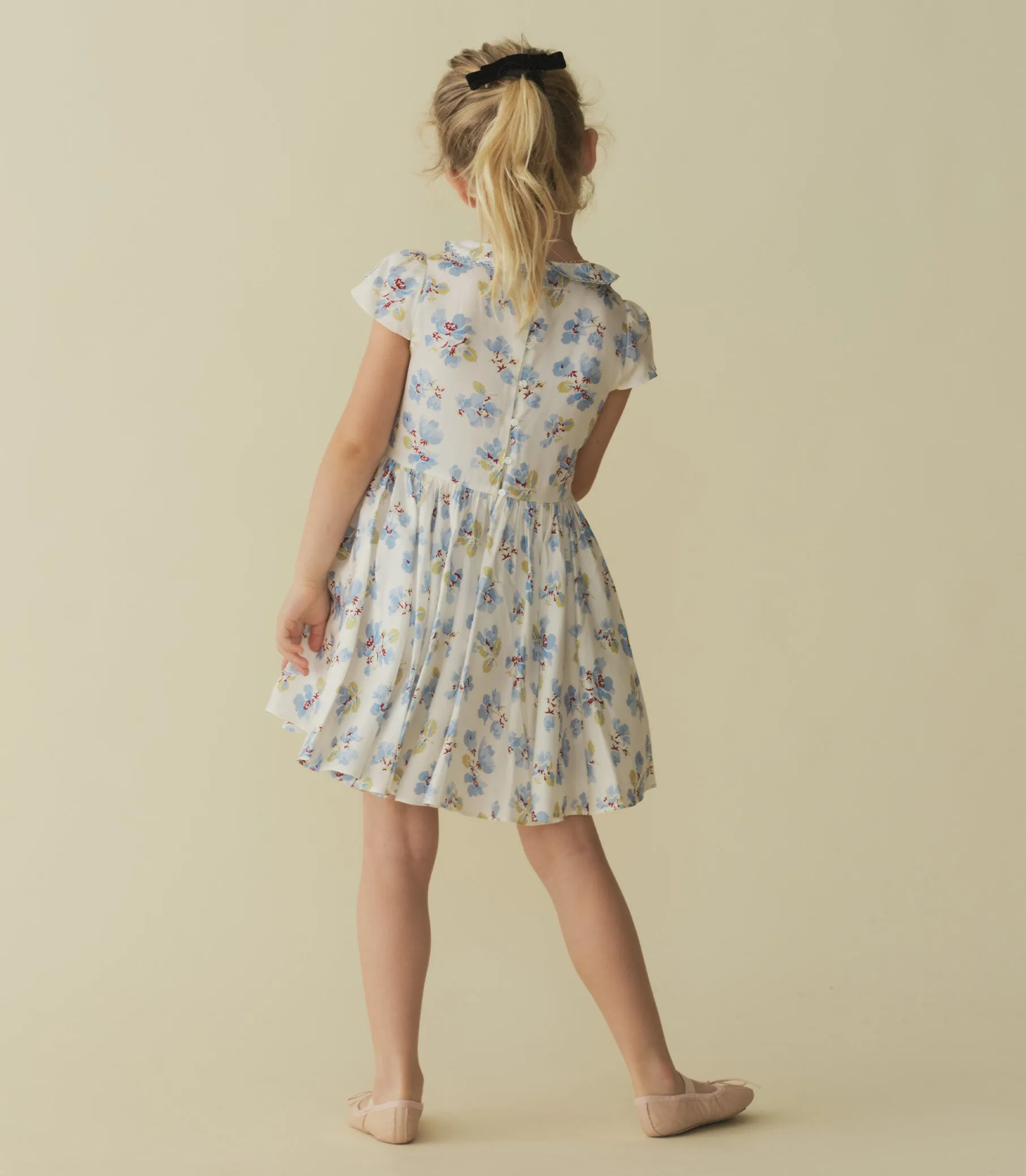 DORA DRESS -- BLEU FROLICKING FLORAL sold by Doen product image thumbnail 2