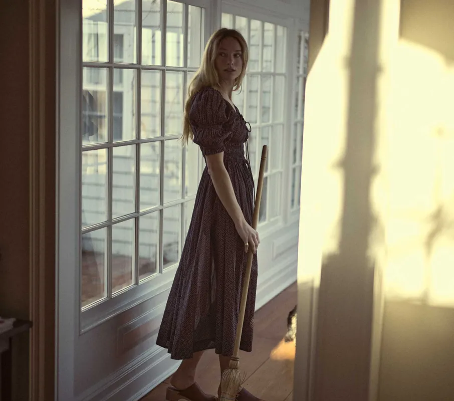 HMD -- ISCHIA DRESS -- NAVY BISOU FLORAL sold by Doen