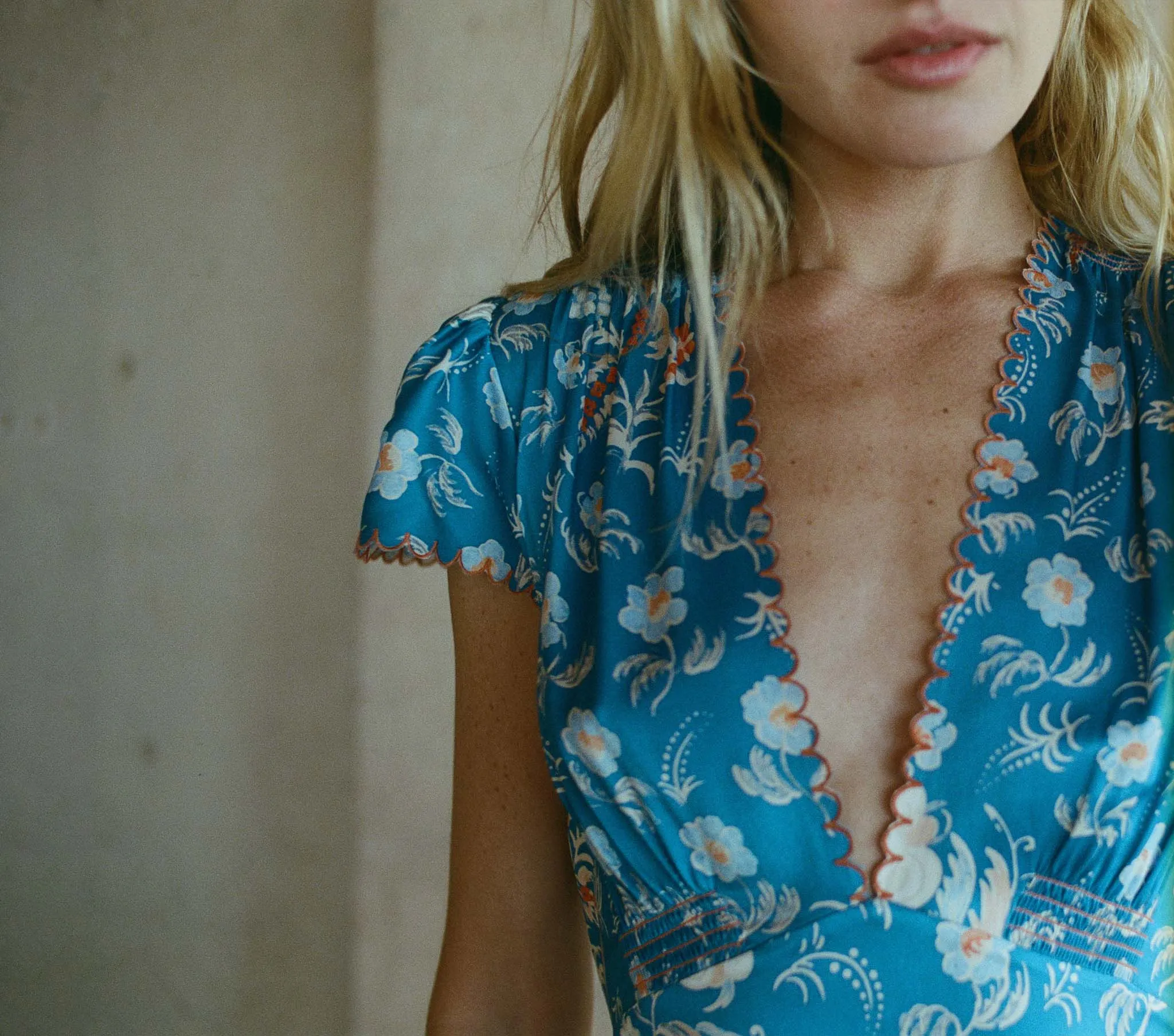 HMD -- DIANNE DRESS -- AZURE HOLLYHOCK HILLS sold by Doen product image thumbnail 2