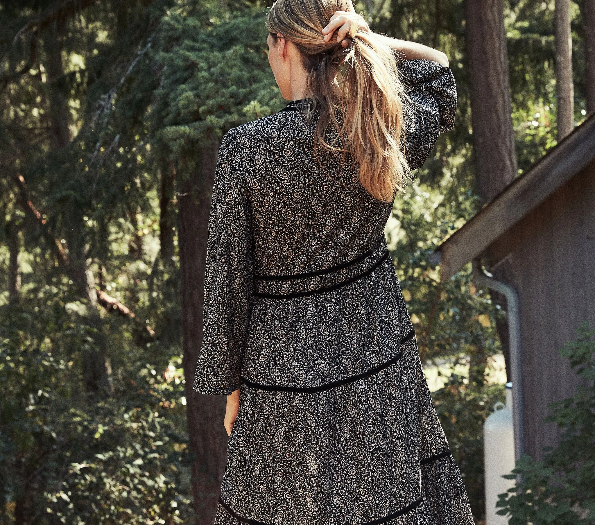 HMD -- ELIX DRESS -- BLACK PRAIRIE PAISLEY sold by Doen product image thumbnail 5