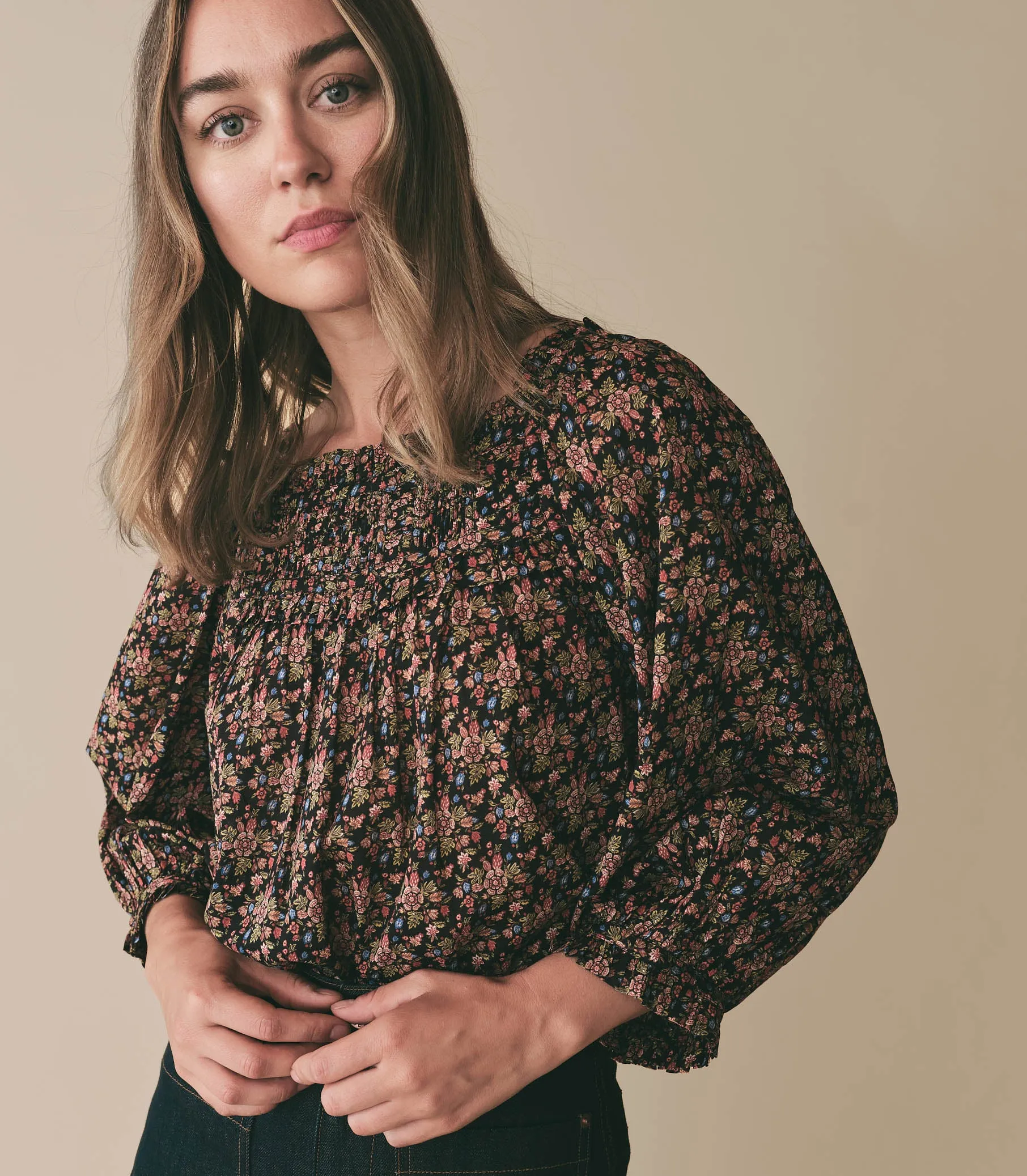 AGOTHA TOP -- NOIR FOREST FLORAL sold by Doen product image thumbnail 2