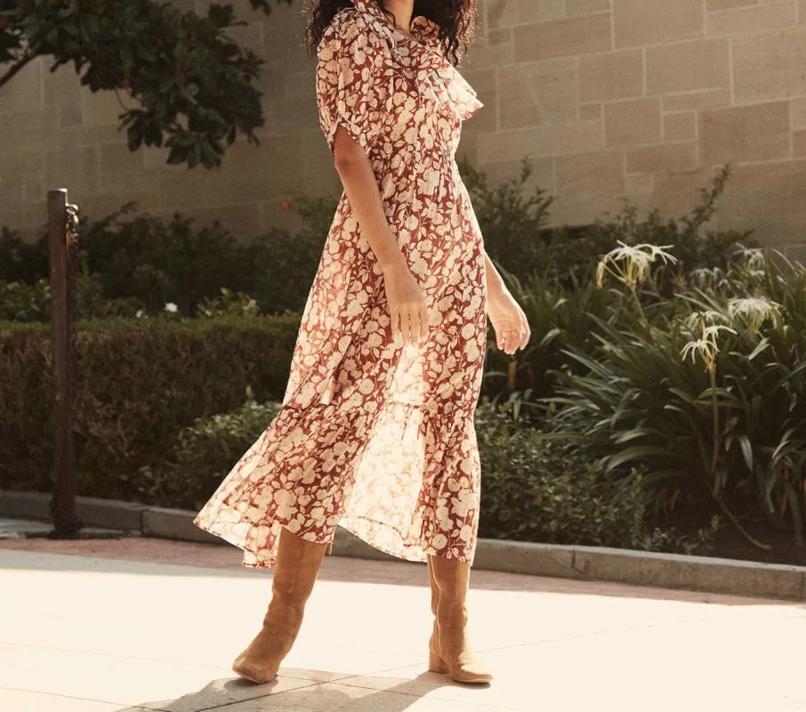 HMD -- RIMBAUD DRESS -- AMBRIDGE ROSE RED made by Doen