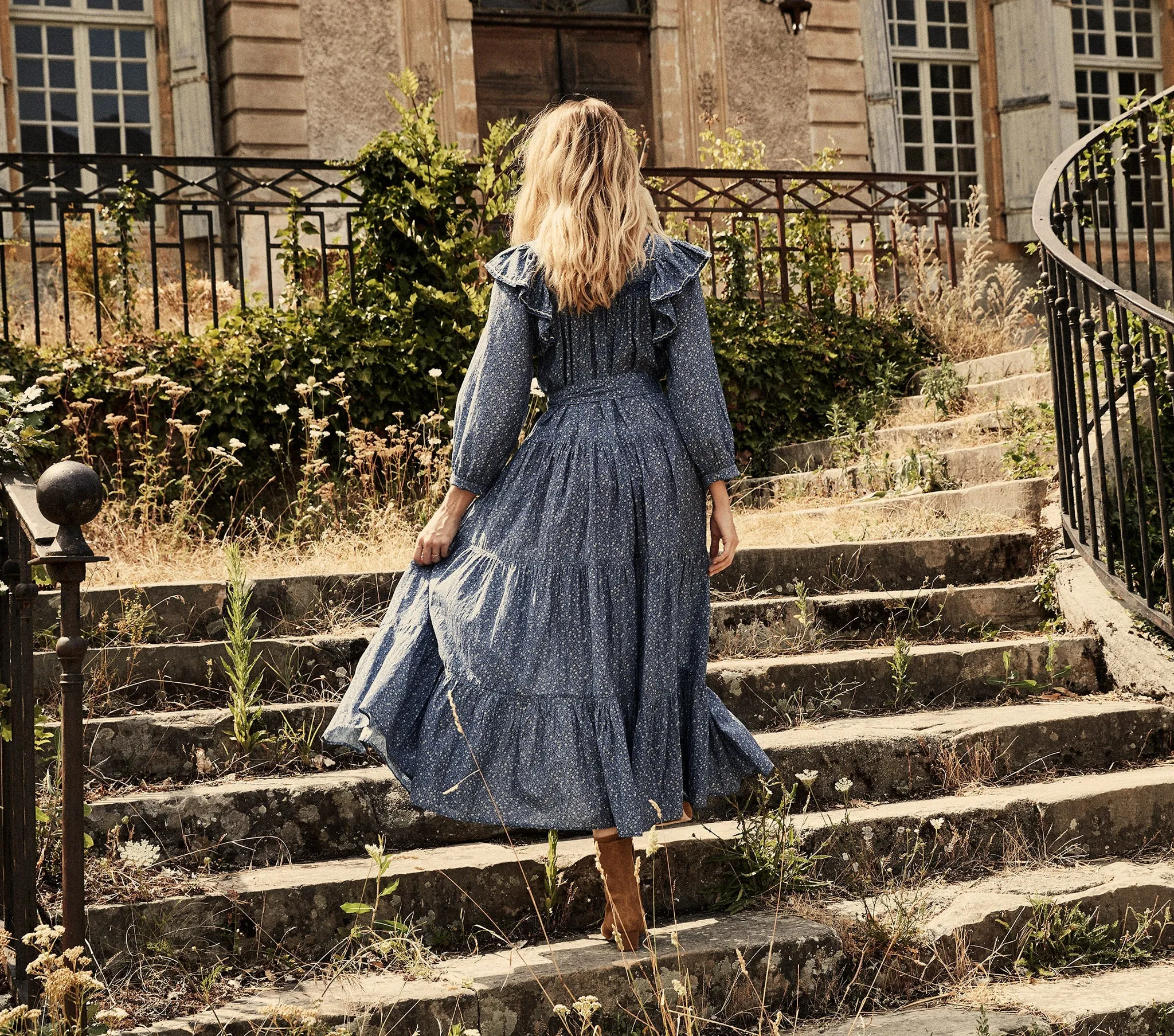 HMD -- GABLES DRESS -- MIDBLUE CALIFORNIA WILDFLOWER sold by Doen product image thumbnail 4