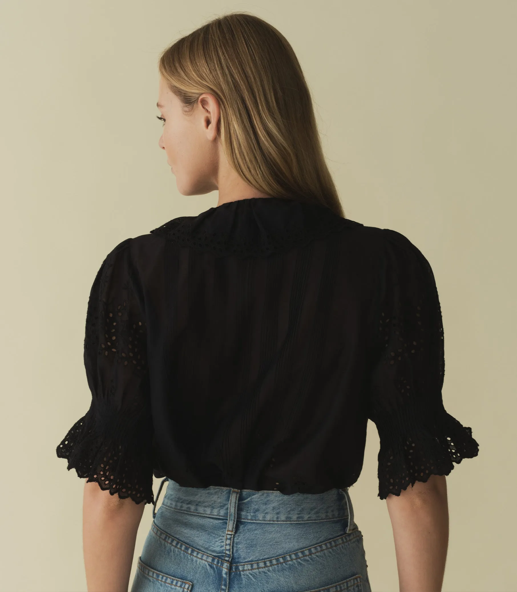 HENRI TOP -- BLACK EYELET sold by Doen product image thumbnail 5