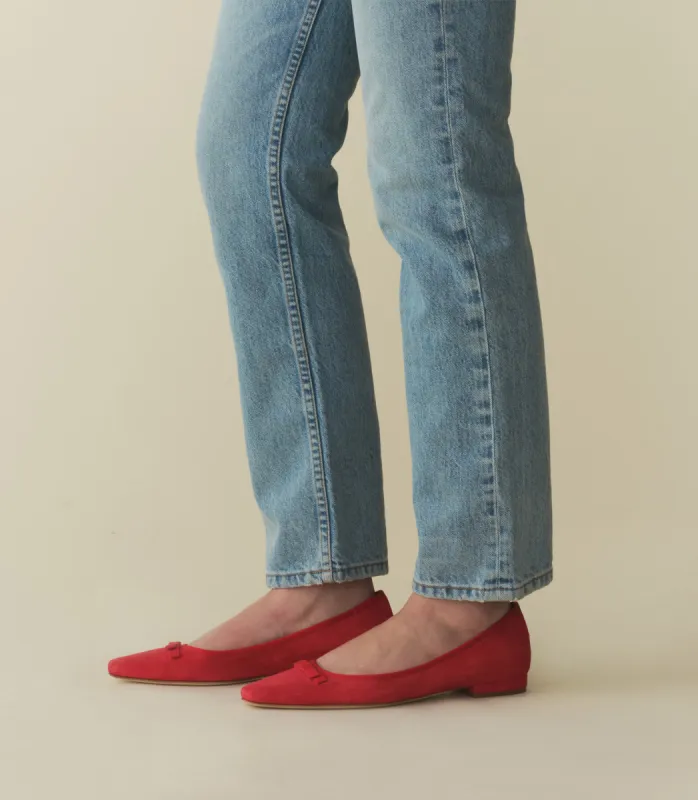 ODETTE BALLET FLAT -- ROUGE SUEDE sold by Doen