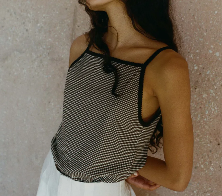 HMD -- ANGIE TANK -- LA MADDALENA GINGHAM sold by Doen