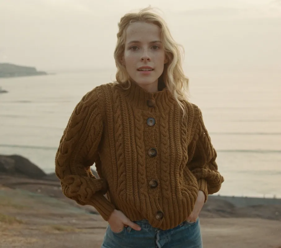 HMD -- CARDIFF CARDIGAN SWEATER -- SEPIA sold by Doen