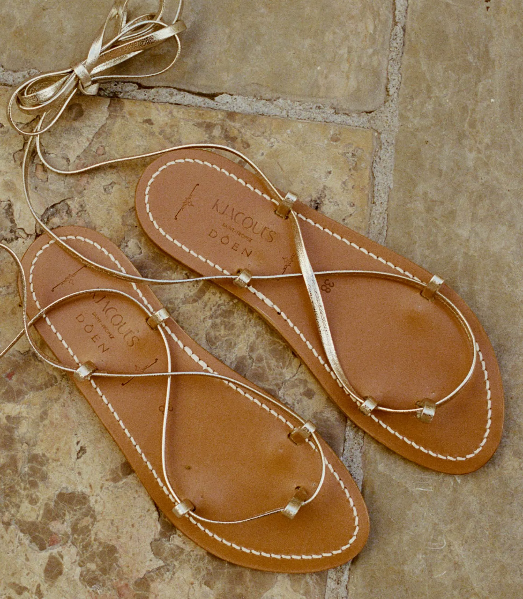 DÔEN & K.JACQUES BIKINI SANDAL -- METALLIC CHAMPAGNE sold by Doen product image thumbnail 4