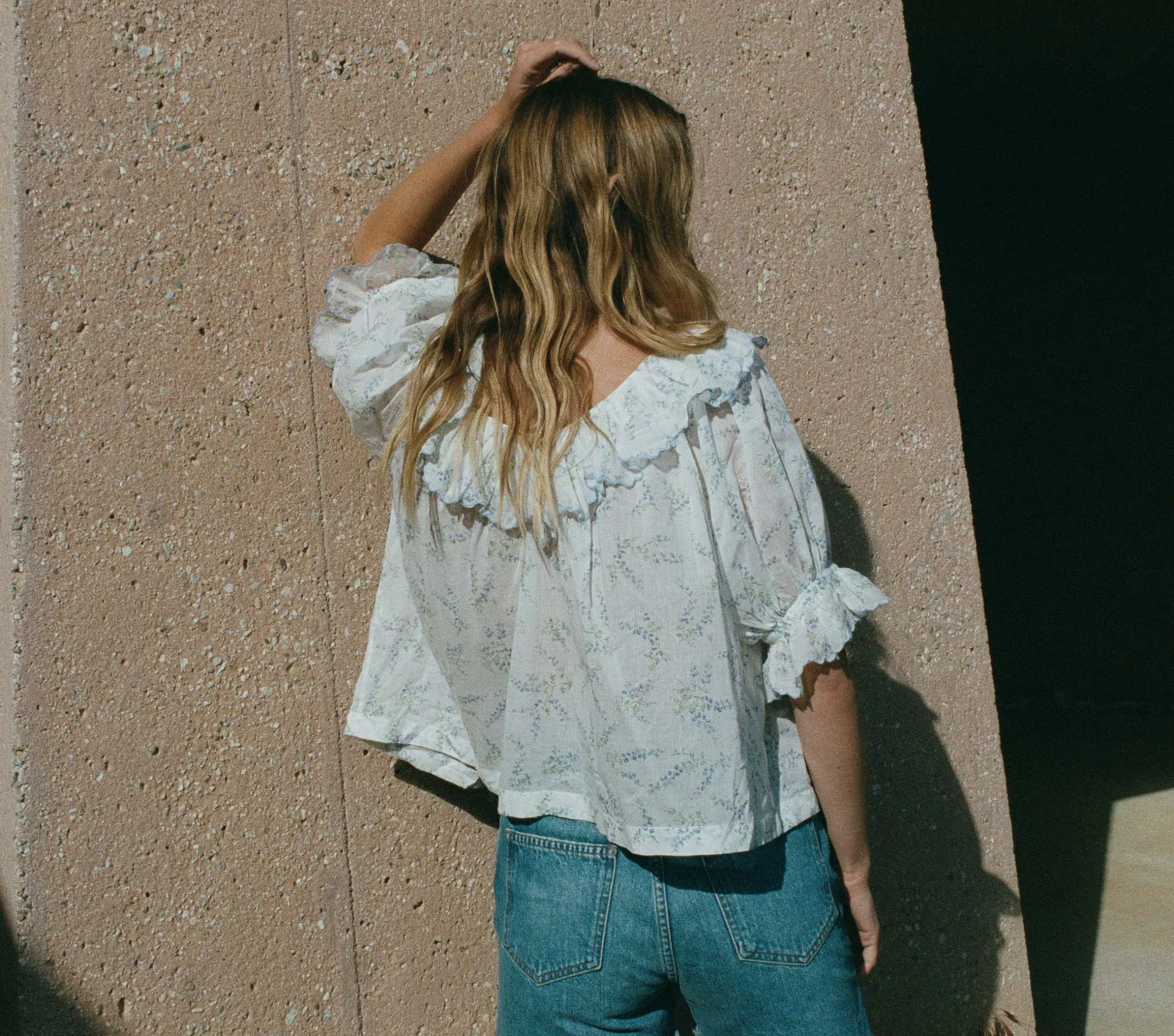 SAMARA TOP -- BLANC BLUEBELL BALLAD sold by Doen product image thumbnail 4