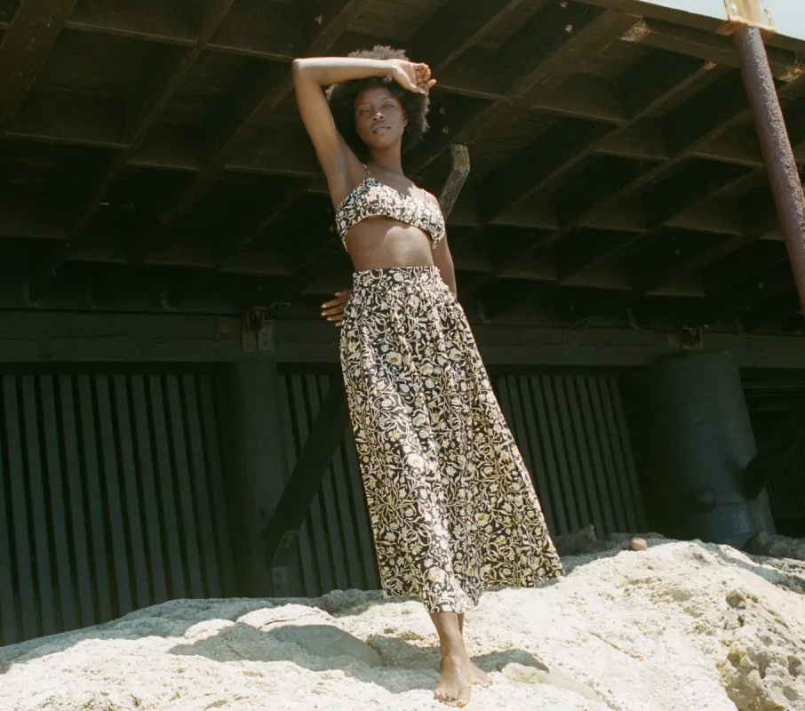 HMD -- AMALFI SKIRT -- NOIR COLUMBIA STREET FLORAL sold by Doen