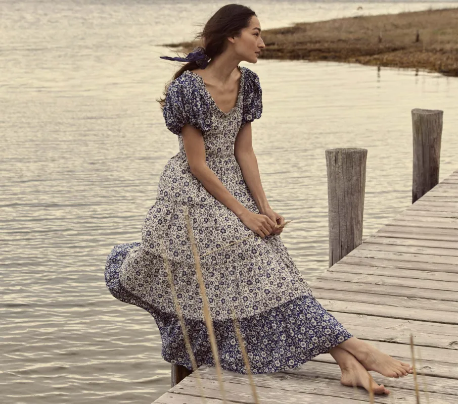 HMD -- SIMONETTA DRESS -- JESSAMINE CALICO PATCHWORK sold by Doen