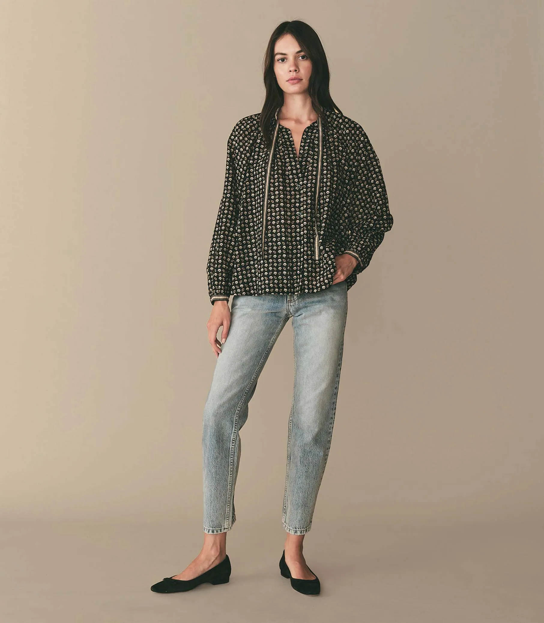 AMINA TOP -- NOIR COUNTRYSIDE PAISLEY sold by Doen product image thumbnail 2