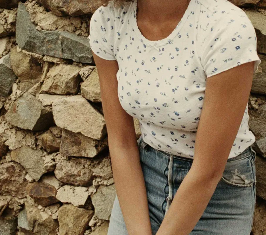 HMD -- VIVI TEE -- BLUE SWEETPEA sold by Doen