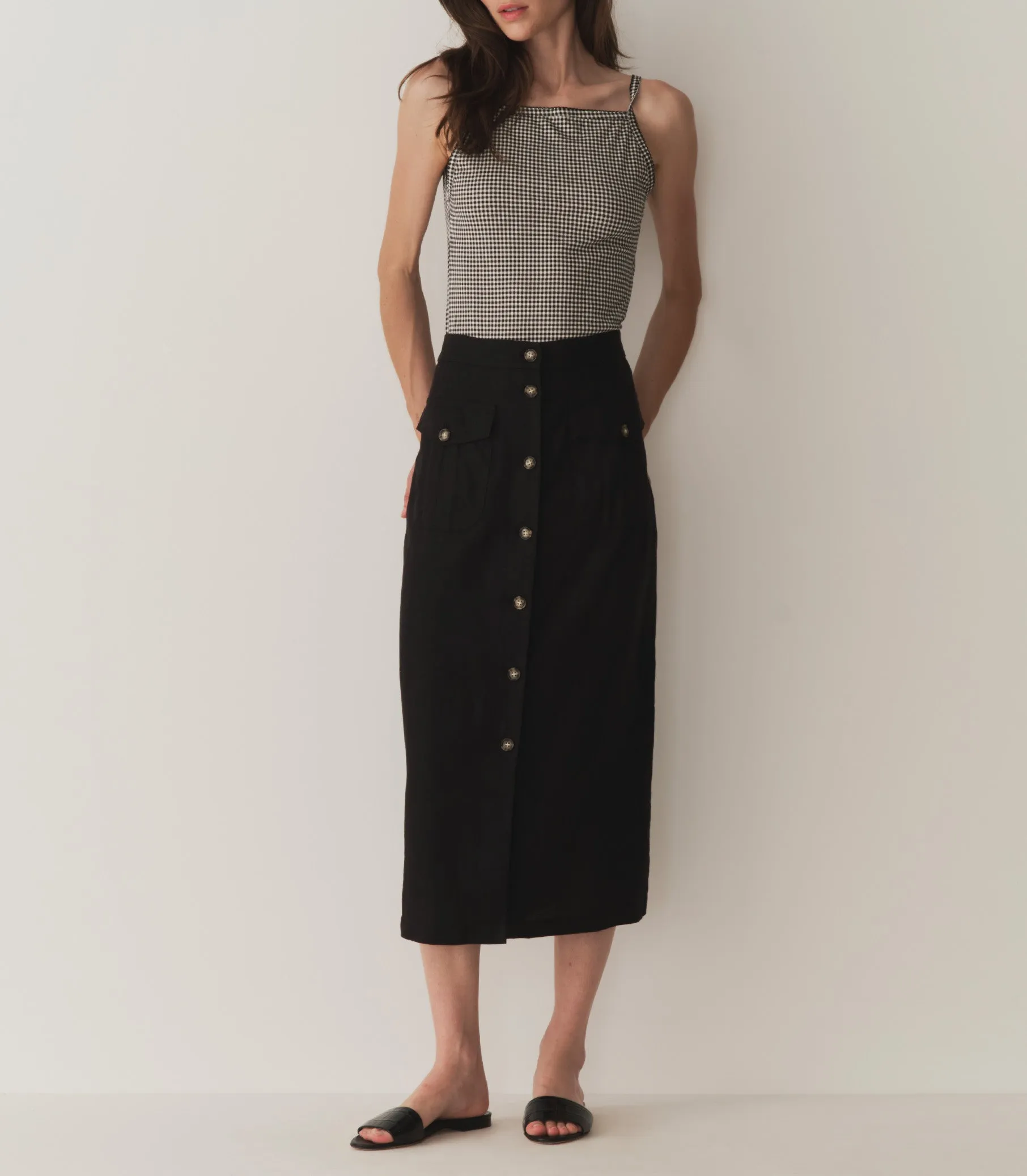 ANGIE TANK -- NOIR LA MADDALENA GINGHAM sold by Doen product image thumbnail 4