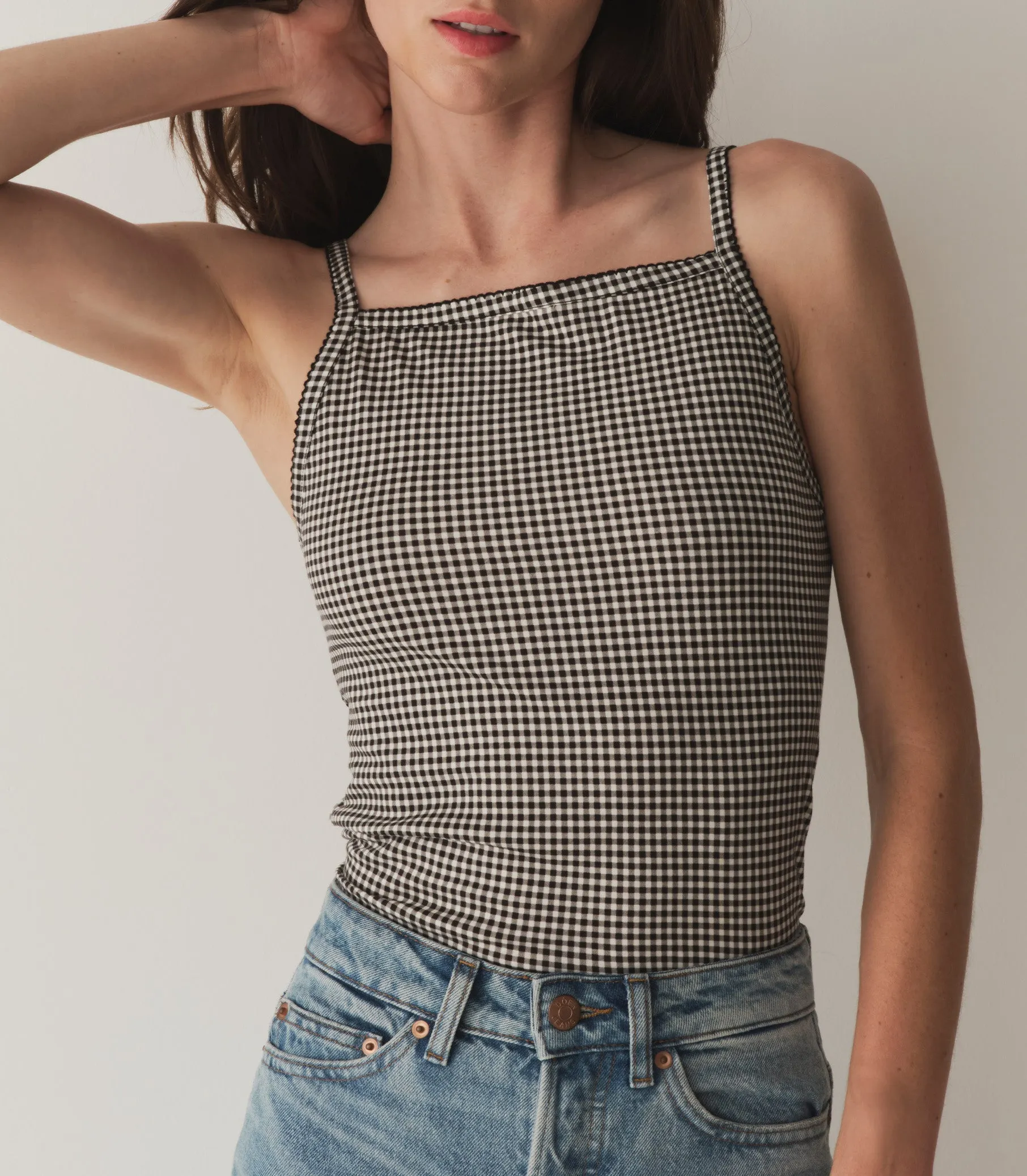 ANGIE TANK -- NOIR LA MADDALENA GINGHAM | Parallel